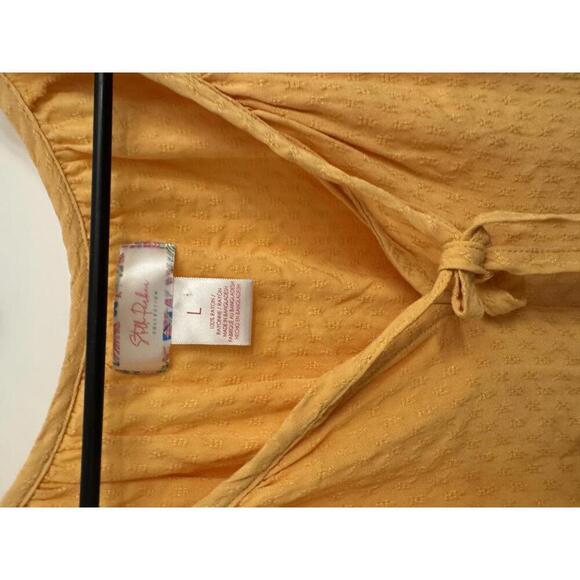 Stella Parker orange short sleeve blouse size L - Picture 3 of 4